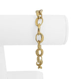 18k Yellow Gold 11.7g Ladies Polished 10mm Oval Cable Link Bracelet 7.5"
