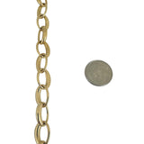 18k Yellow Gold 11.7g Ladies Polished 10mm Oval Cable Link Bracelet 7.5"