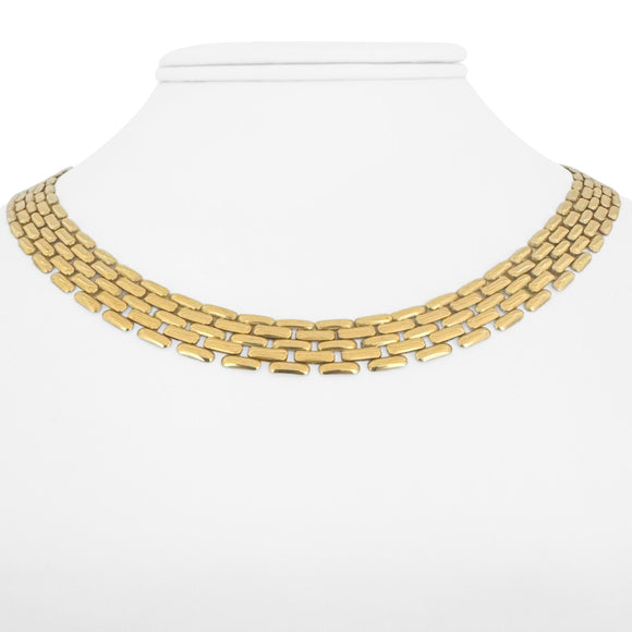 14k Yellow Gold 19.3g Ladies Polished 10mm Panther Link Necklace Italy 17