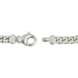 14k White Gold 20.3g Solid Polished 5.5mm Cuban Link Bracelet Italy 7.5"