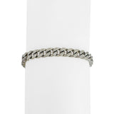 14k White Gold 20.3g Solid Polished 5.5mm Cuban Link Bracelet Italy 7.5"