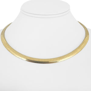 14k Yellow Gold 39.3g Solid Heavy 6mm Omega Link Necklace Italy 16"