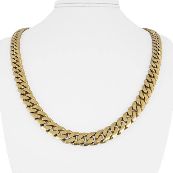 14k Yellow Gold 113.6g Solid Heavy 8.5mm Cuban Link Chain Necklace 22.5