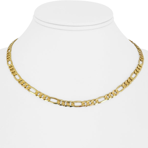 14k Yellow Gold 14.2g Solid Ladies 5mm Figaro Link Chain Necklace Italy 16
