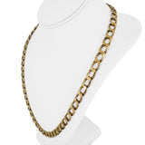 14k Yellow Gold 57.7g Solid Vintage 8mm Squared Curb Link Chain Necklace 23.5"