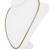 14k Yellow Gold 6.9g Hollow Light 3.2mm Rolo Link Chain Necklace Italy 24"