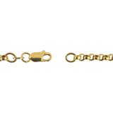 14k Yellow Gold 6.9g Hollow Light 3.2mm Rolo Link Chain Necklace Italy 24"