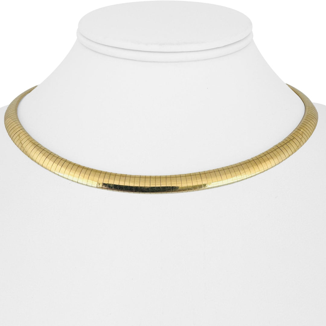 14k Yellow Gold 36g Solid Heavy 6mm Omega Link Necklace Italy 16"