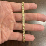 14k Yellow Gold 8.7g Vintage 5mm Diamond Cut Circle Link Bracelet 7.25"