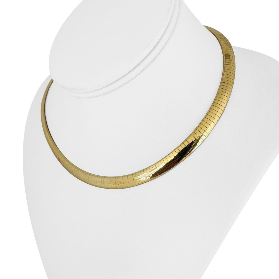 14k Yellow Gold 36g Solid Heavy 6mm Omega Link Necklace Italy 16"