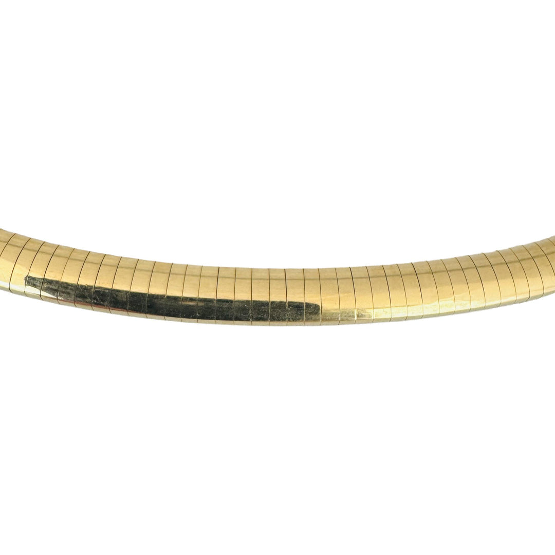 14k Yellow Gold 36g Solid Heavy 6mm Omega Link Necklace Italy 16"