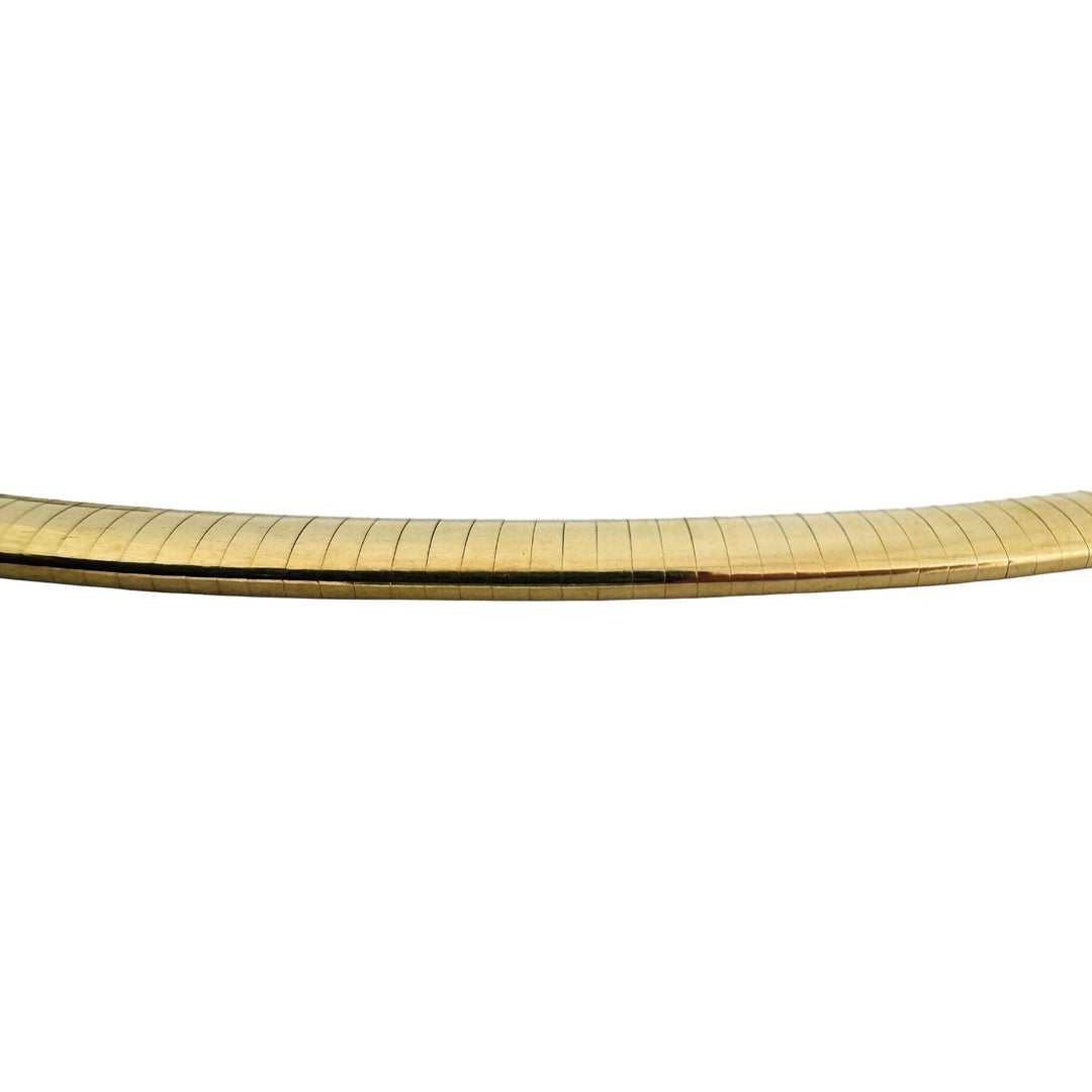 14k Yellow Gold 36g Solid Heavy 6mm Omega Link Necklace Italy 16"