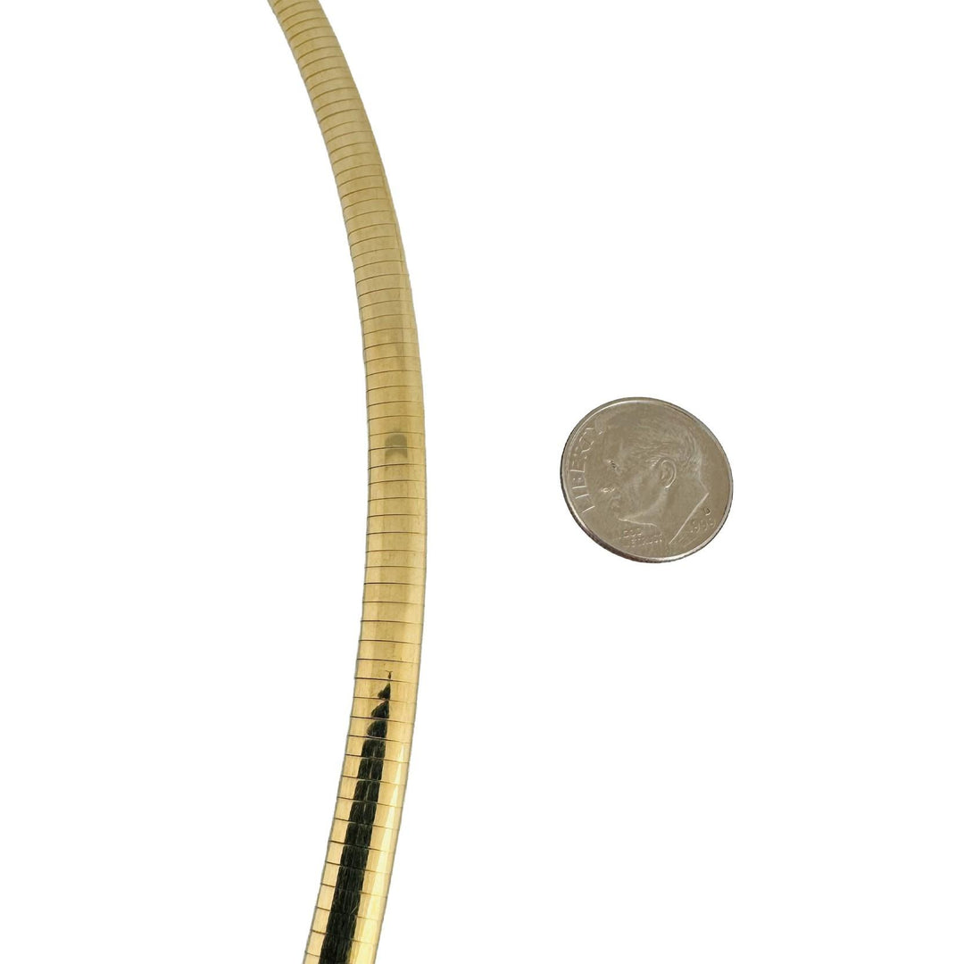 14k Yellow Gold 36g Solid Heavy 6mm Omega Link Necklace Italy 16"