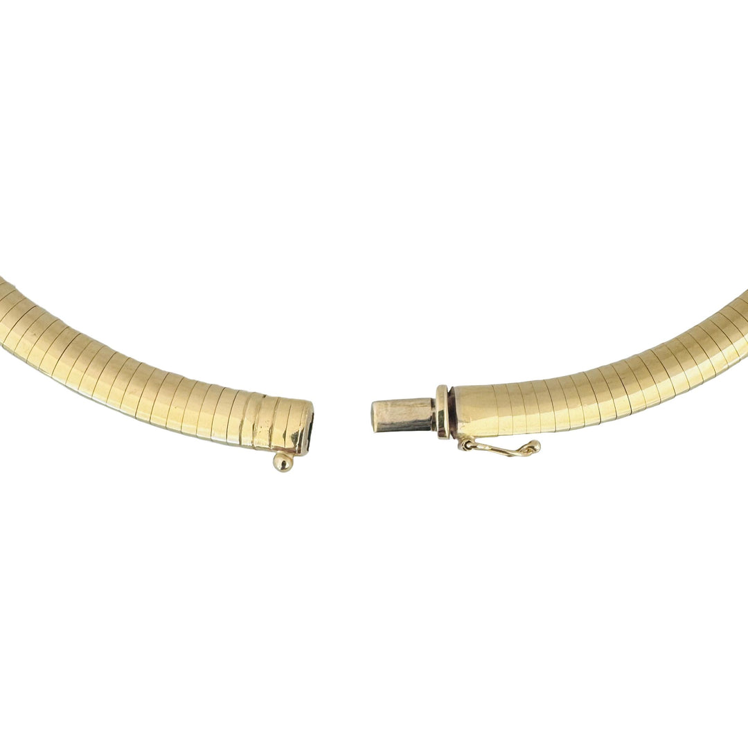 14k Yellow Gold 36g Solid Heavy 6mm Omega Link Necklace Italy 16"