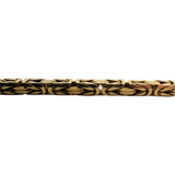 14k Yellow Gold 50g Solid Very Heavy Squared Byzantine Link Necklace Italy 18.5"