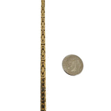 14k Yellow Gold 50g Solid Very Heavy Squared Byzantine Link Necklace Italy 18.5"