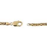 14k Yellow Gold 50g Solid Very Heavy Squared Byzantine Link Necklace Italy 18.5"