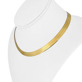 14k Yellow Gold 14.5g Solid Flat Silky 7mm Herringbone Link Necklace Italy 16"