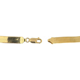 14k Yellow Gold 14.5g Solid Flat Silky 7mm Herringbone Link Necklace Italy 16"