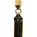 14k Yellow Gold 14.5g Solid Flat Silky 7mm Herringbone Link Necklace Italy 16"