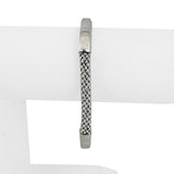 14k White Gold 17g Popcorn Link Flexible 6mm Bangle Italy 7"