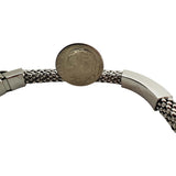 14k White Gold 17g Popcorn Link Flexible 6mm Bangle Italy 7"