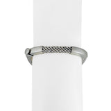 14k White Gold 17g Popcorn Link Flexible 6mm Bangle Italy 7"