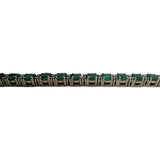 14k White Gold 4cttw Emerald and 0.50cttw Diamond 17.7g Tennis Bracelet 7"