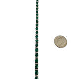 14k White Gold 4cttw Emerald and 0.50cttw Diamond 17.7g Tennis Bracelet 7"