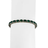 14k White Gold 4cttw Emerald and 0.50cttw Diamond 17.7g Tennis Bracelet 7"