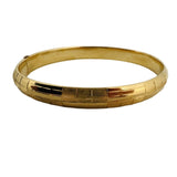 14k Yellow Gold 9g Ladies Vintage 7.5mm Patterned Bangle Bracelet 6.75"