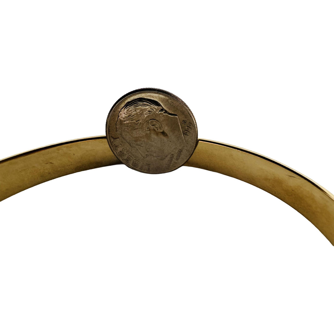 14k Yellow Gold 9g Ladies Vintage 7.5mm Patterned Bangle Bracelet 6.75"