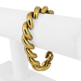 14k Yellow Gold 24.8g Ladies Polished 11mm San Marco Link Bracelet Italy 7.25"