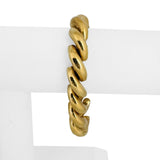 14k Yellow Gold 24.8g Ladies Polished 11mm San Marco Link Bracelet Italy 7.25"