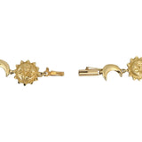 14k Yellow Gold 9.7g Moon Sun Stars Planets Charm Link Bracelet 7"