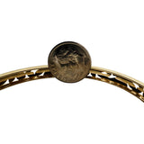 14k Yellow Gold 12.8g Solid Vintage 6mm Floral Bangle Bracelet 7.25"