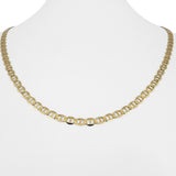 14k Yellow Gold 8.7g Semi Solid 4mm Mariner Link Chain Necklace Italy 20"