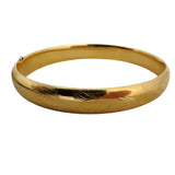 14k Yellow Gold 9.7g Vintage 9mm Floral Bangle Bracelet 7"