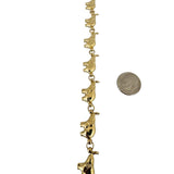 14k Yellow Gold 11.4g Ladies Polished Elephant Charm Link Bracelet Italy 7.25"