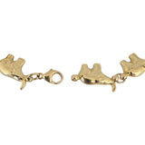 14k Yellow Gold 11.4g Ladies Polished Elephant Charm Link Bracelet Italy 7.25"