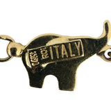 14k Yellow Gold 11.4g Ladies Polished Elephant Charm Link Bracelet Italy 7.25"