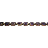 14k Yellow Gold and Amethyst 9.5g Ladies Vintage Link Bracelet 7"