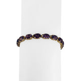 14k Yellow Gold and Amethyst 9.5g Ladies Vintage Link Bracelet 7"