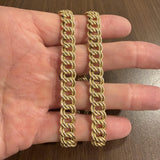 14K Yellow Gold 27.3g Ladies Vintage 10mm Double Curb Link Necklace Italy 16.5"
