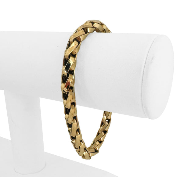 14k Yellow Gold 23.4g Solid Heavy 6.5mm Braided Fancy Link Bracelet 7.5