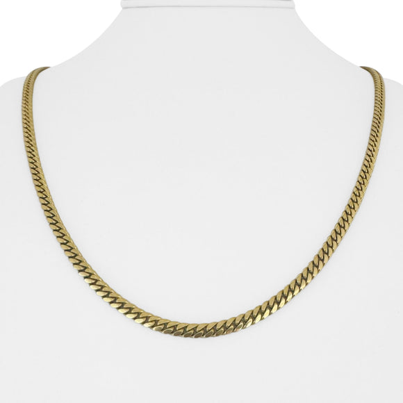 14k Yellow Gold 27.6g Solid Vintage 4mm Cuban Link Chain Necklace 22
