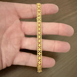 22k Yellow Gold 9g Solid 7mm Fancy Beaded Link Bracelet 7.25"