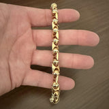 Sauro 18k Yellow and White Gold 34.7g Heavy Fancy Link Bracelet Italy 7.5"