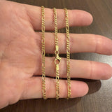 18k Yellow Gold 14.4g Solid UnoAErre 2.8mm Figaro Link Chain Necklace Italy 24"