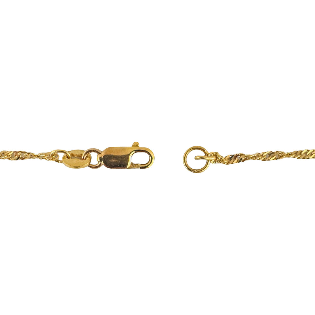 21k Yellow Gold 17.5g Twisted Curb Link Ornate Drop Dangle Necklace 18"